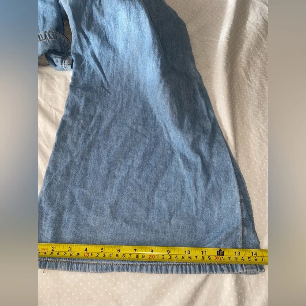 Anthropologie Pilcro High Rise Super Wide Button Leg Jean Lightweight Boho Sz 25 - Picture 10 of 13